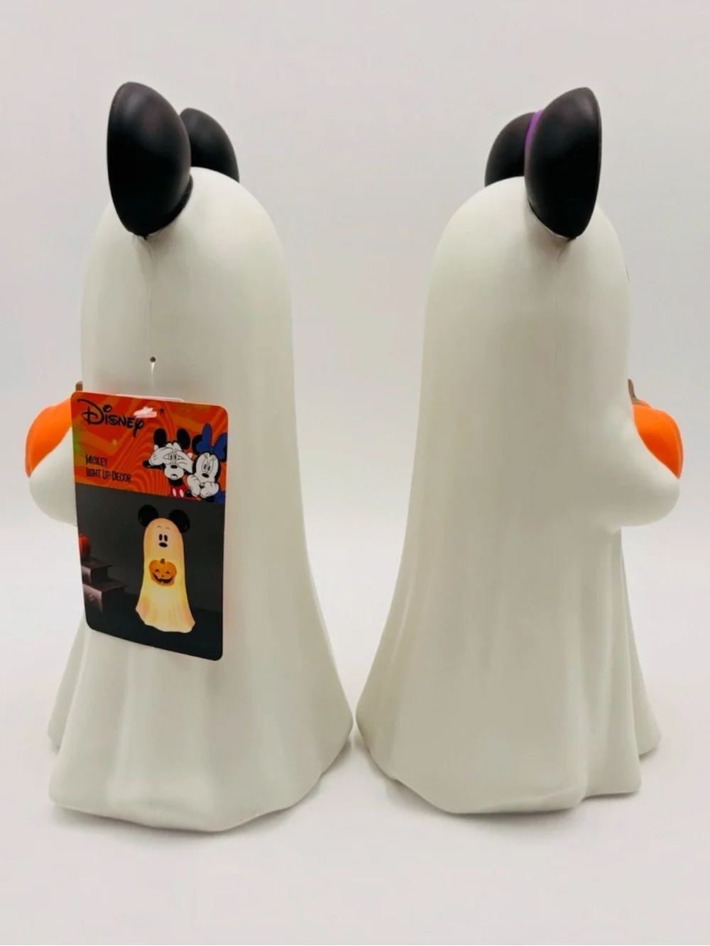 NEW 2026 Disney Halloween Ghost Mickey & Minnie Mouse Pumpkin Light Up Decor NWT